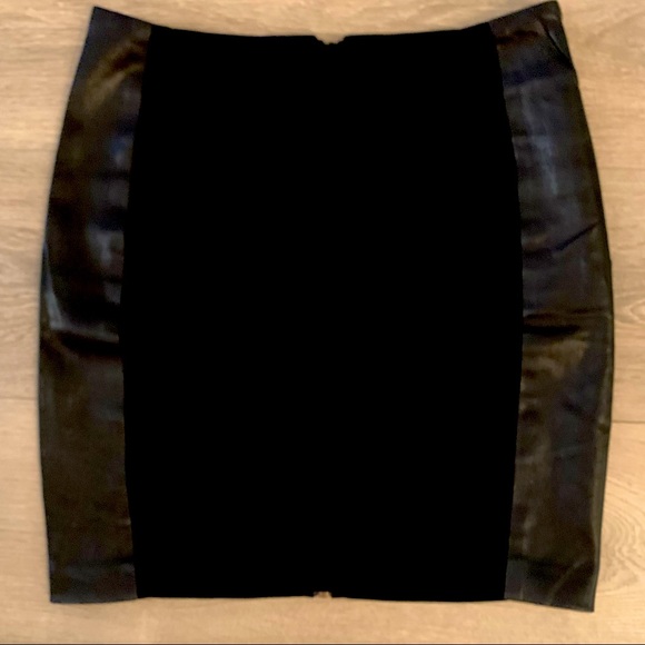 Rag and Bone Leather Side Panel Skirt in Black - Picture 1 of 4